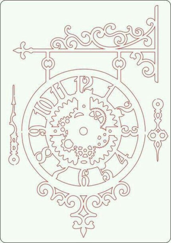 Трафареты на окна часы