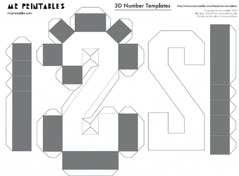 Объемные цифры макет