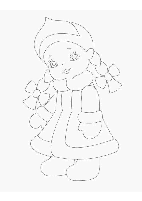 Снегурочка раскраска для детей