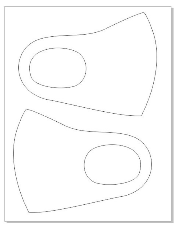 Макет маски для лица медицинской