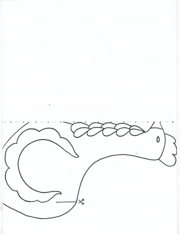 Трафарет индюка для дымковской росписи