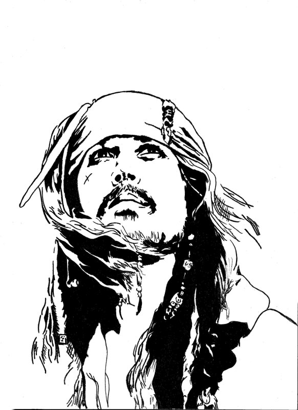 Капитан Джек Воробей рисунок