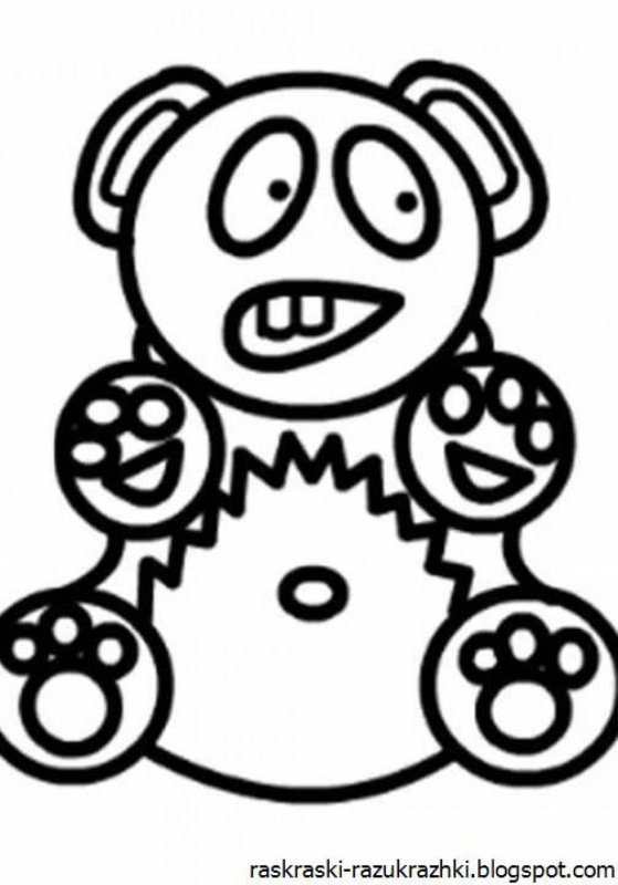 Мишка Валерка раскраска