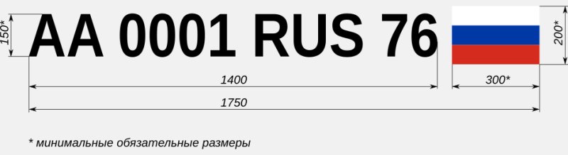 Размер шрифта бортового номера маломерного судна