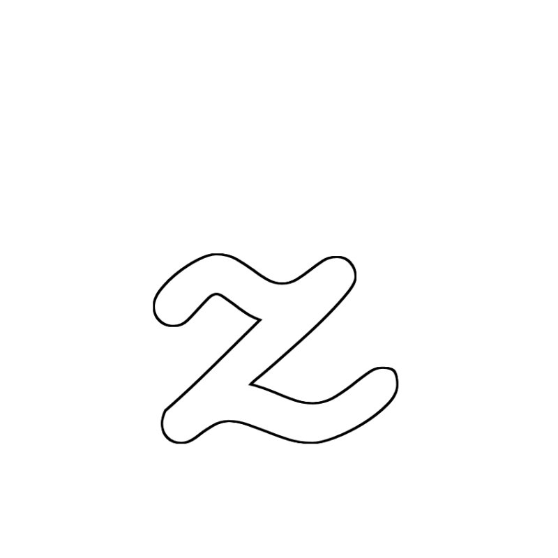 Буква z контур
