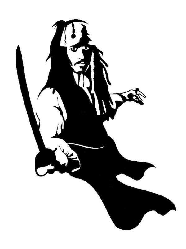 Джек Воробей силуэт