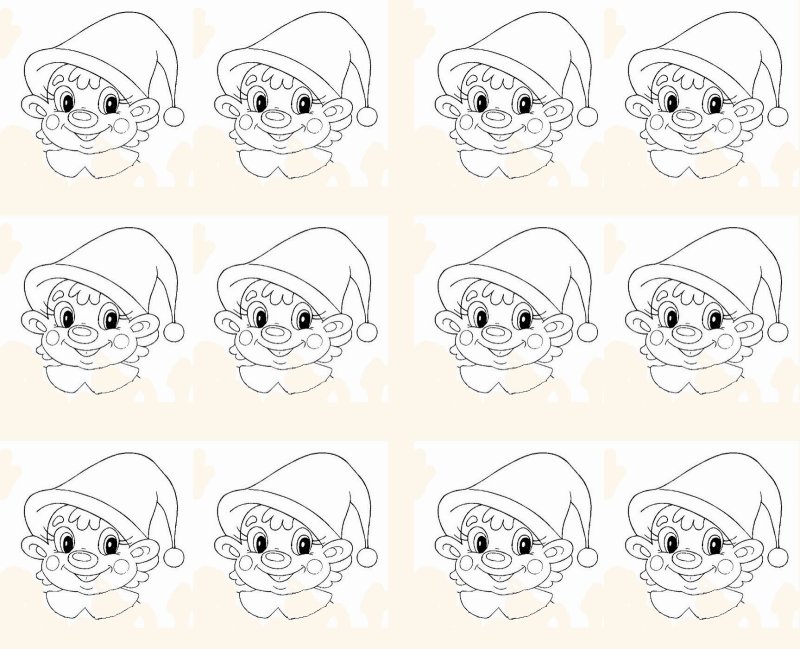 Трафарет гномика для рисования