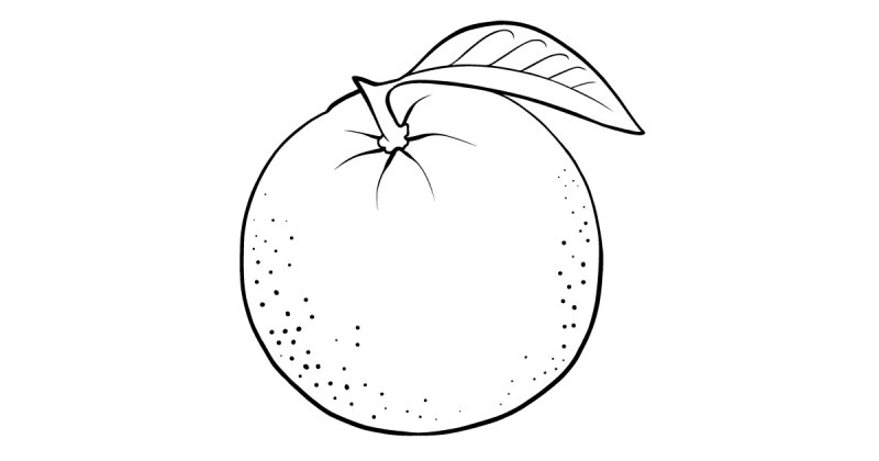 Апельсин картинка для детей раскраска