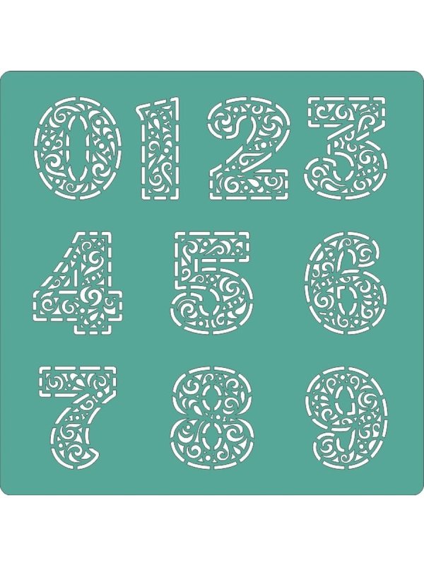 Ажурные цифры трафарет