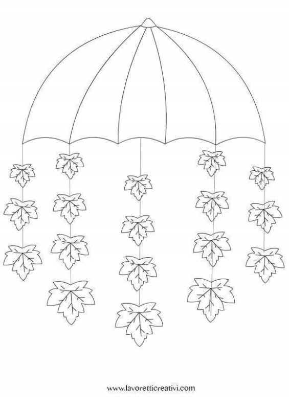 Трафарет зонтика для вырезания