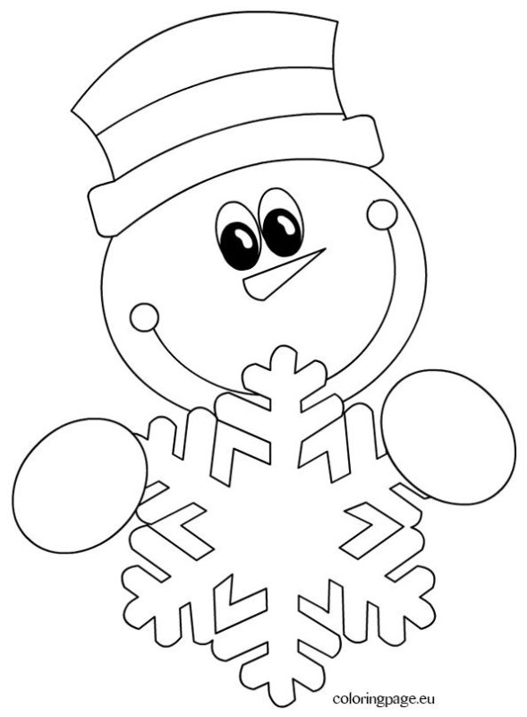 Снеговик трафарет для вырезания