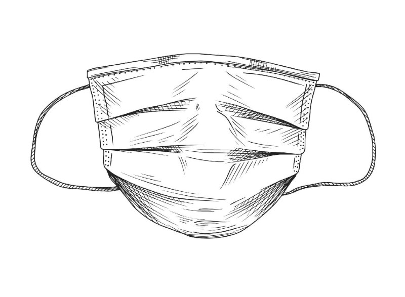 Черно белая маска медицинская