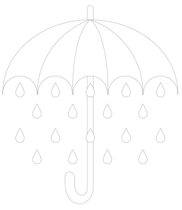 Трафарет зонтика для вырезания