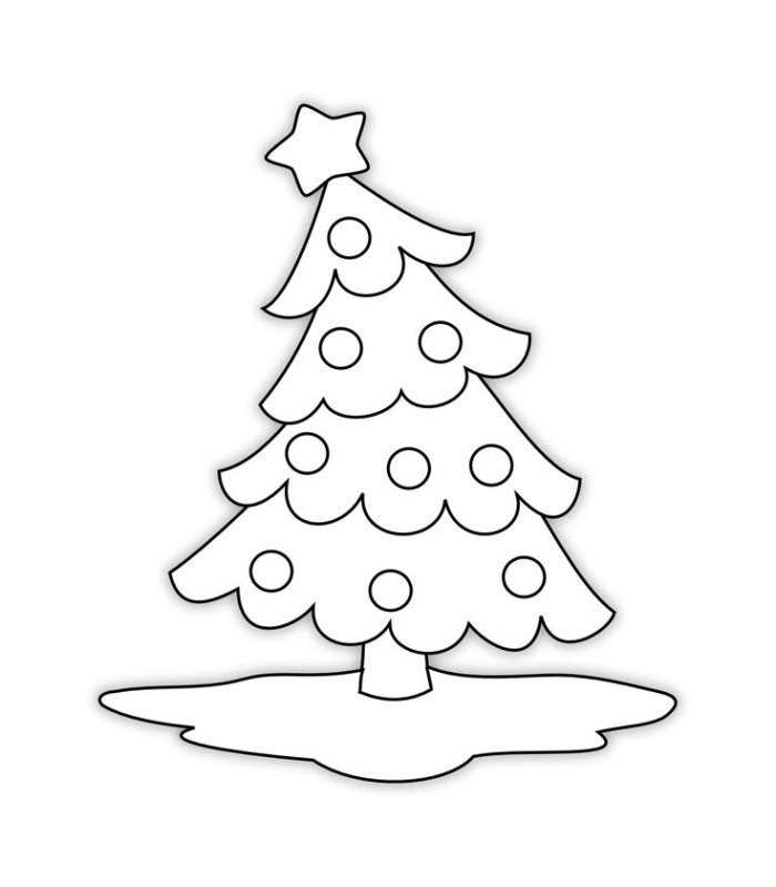 Елочка раскраска для малышей