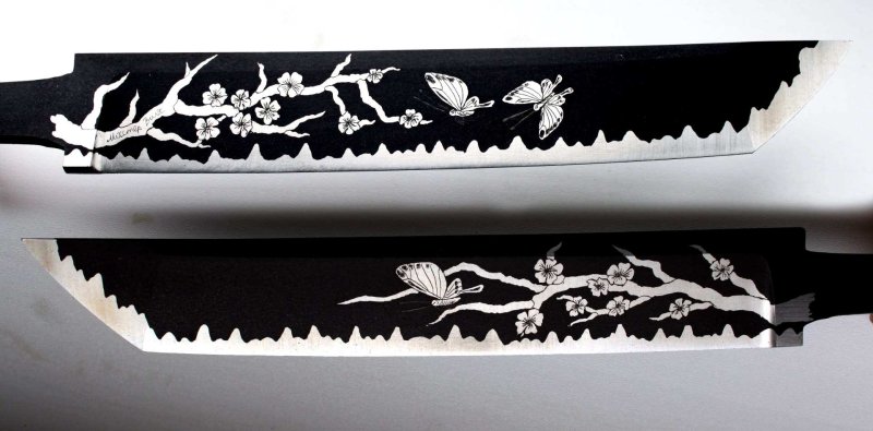 Трафареты для травления на ножах