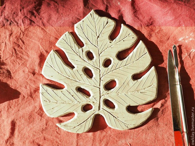 Изделия из глины лист монстеры