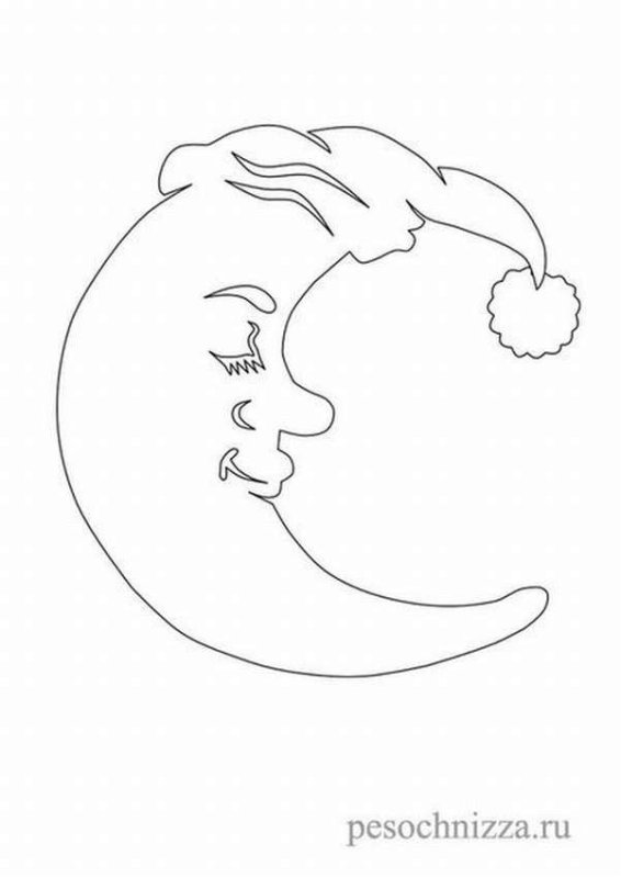 Трафарет месяца для вырезания