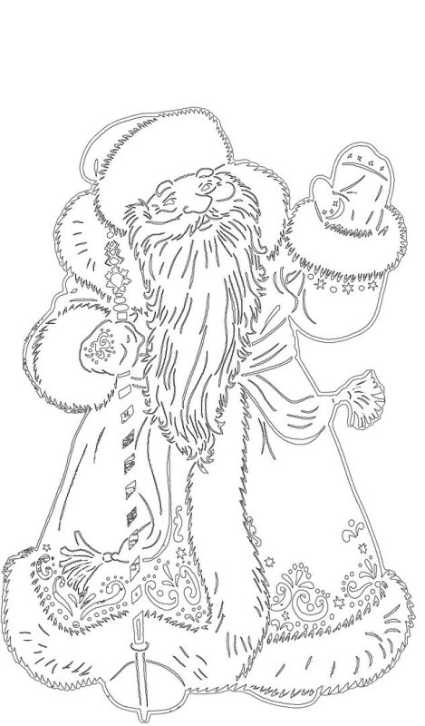 Вытынанка Новогодняя дед Мороз и Снегурочка