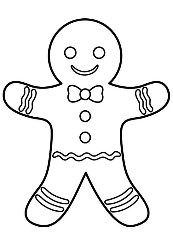 Gingerbread man раскраска для детей