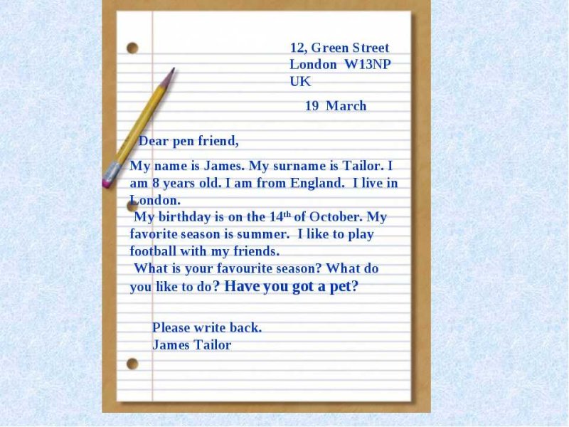 Как писать писать письмо на английском