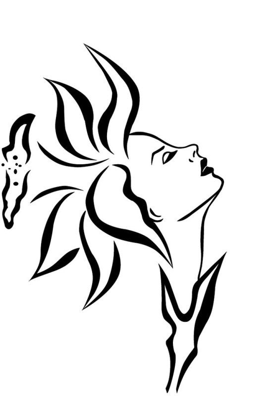 Женский силуэт трафарет