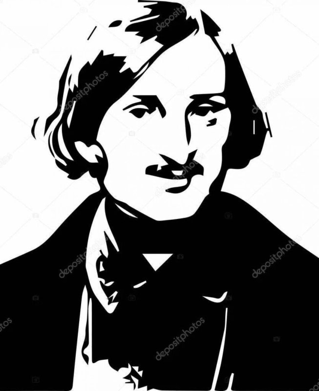 Профиль Гоголя силуэт