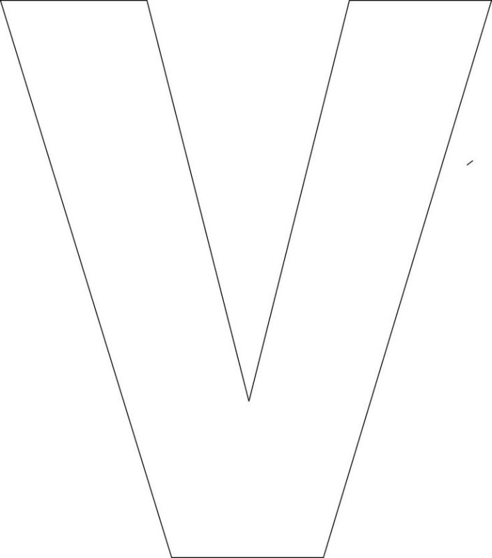 Буква v трафарет для вырезания