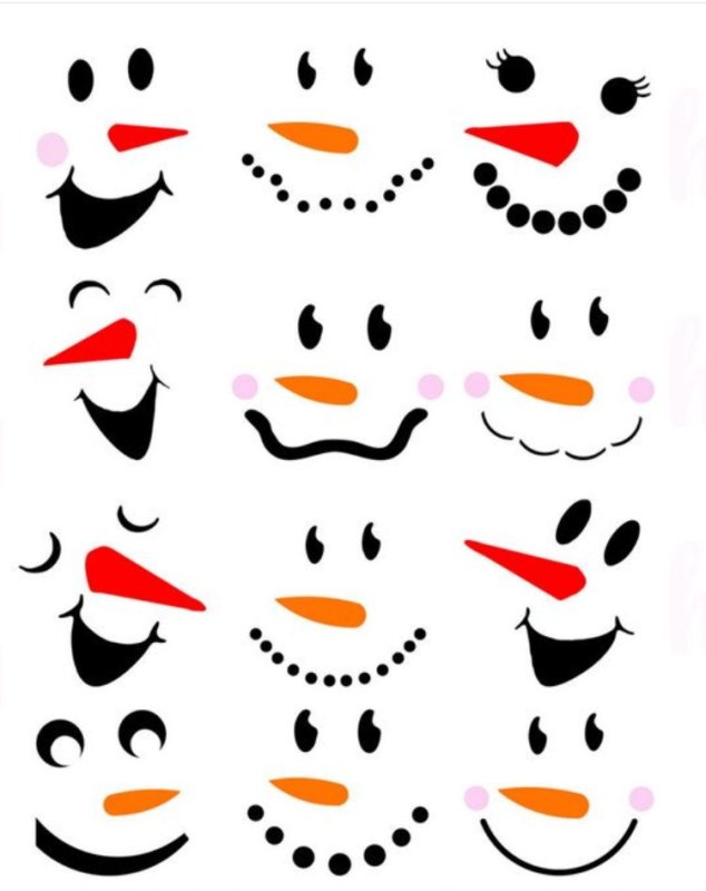 Глаза и нос для снеговика