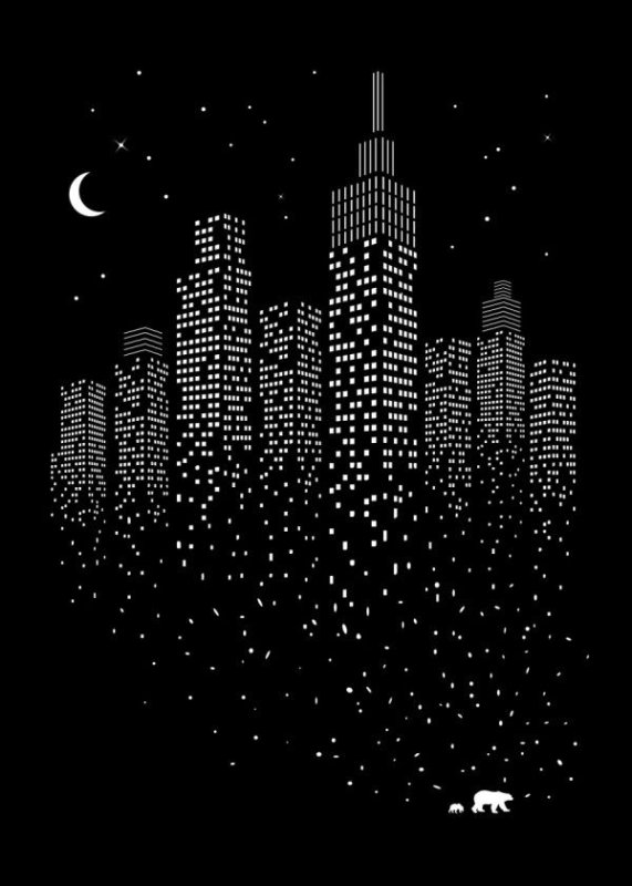 Силуэты домов города