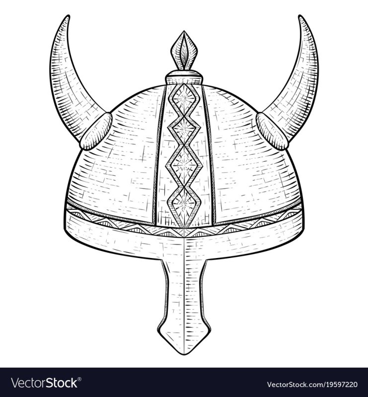 Шлем викинга рисунок