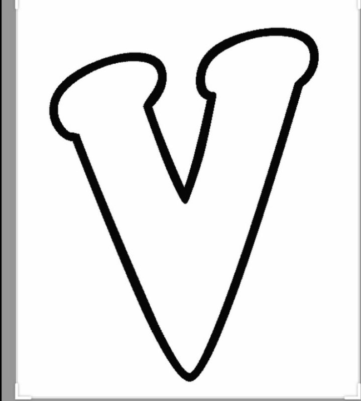 Буква v трафарет