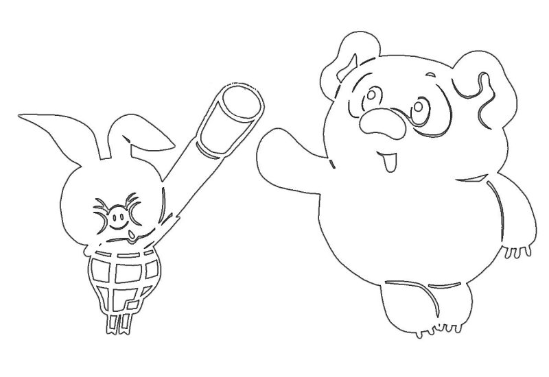 Трафарет Винни пух для вырезания