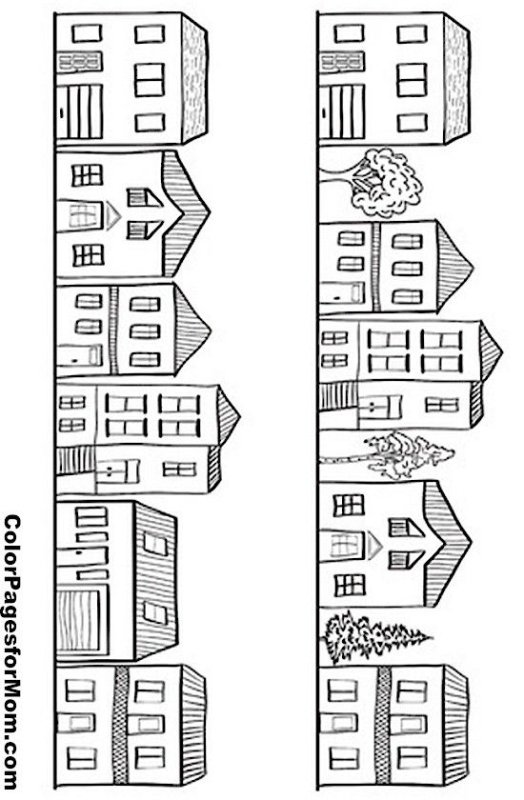 Многоэтажный домик раскраска для детей