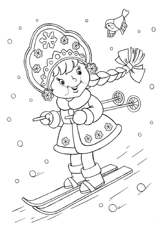 Зимние раскраски для детей