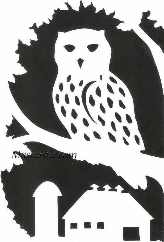 Новогодние украшения на окна Совы