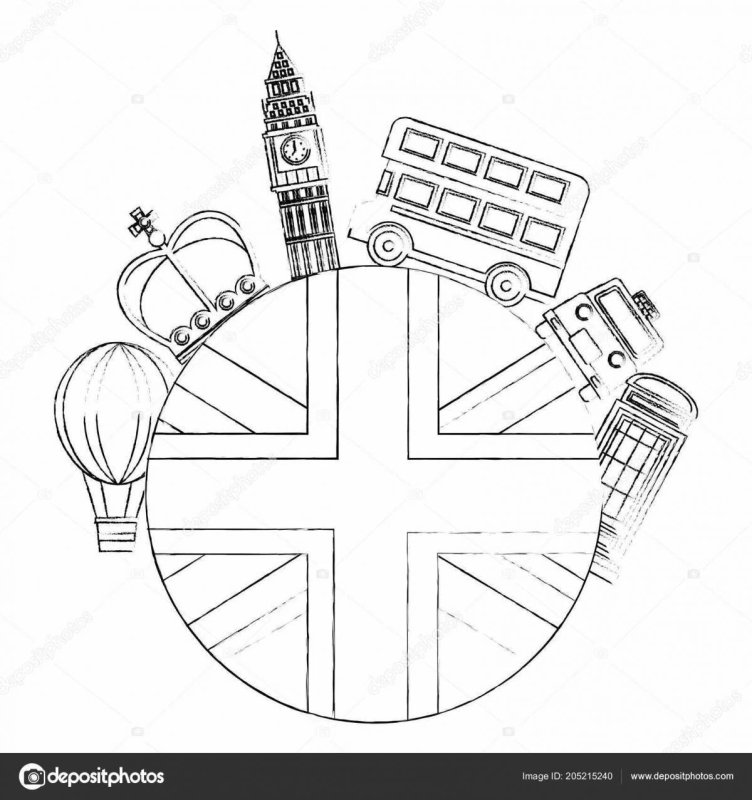 Символы Англии раскраска