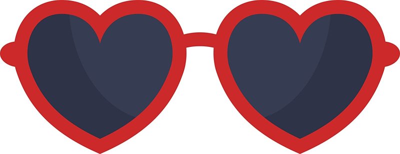 Очки в форме сердца