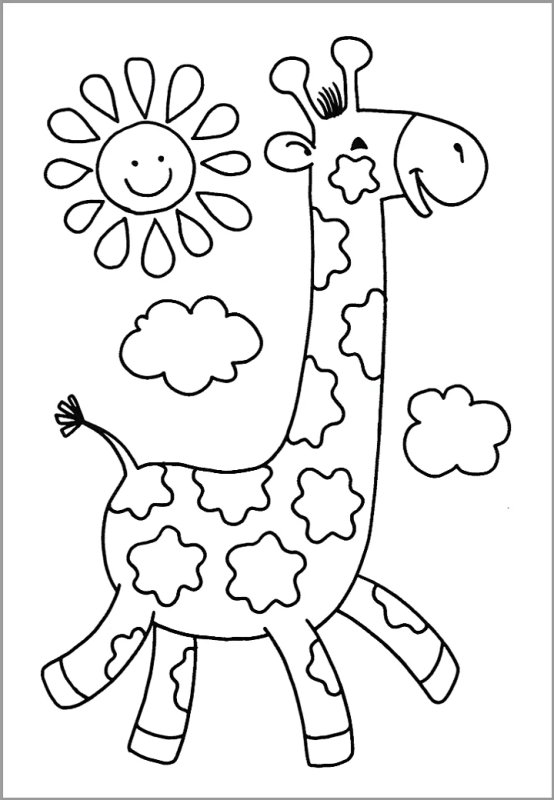 Жираф. Раскраска