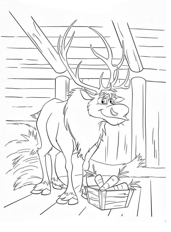 Раскраска Свен из холодного сердца