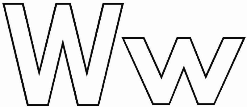 Трафарет буквы w
