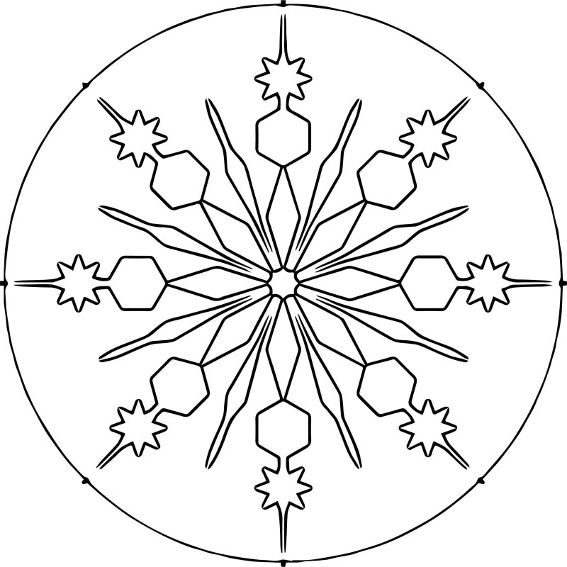 Снежинка раскраска