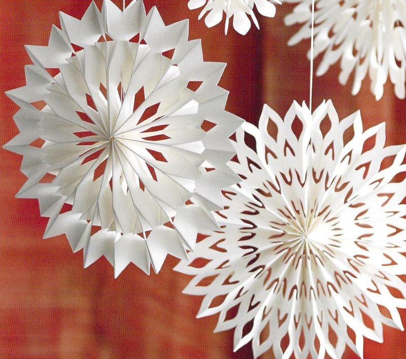 Объемные бумажные снежинки