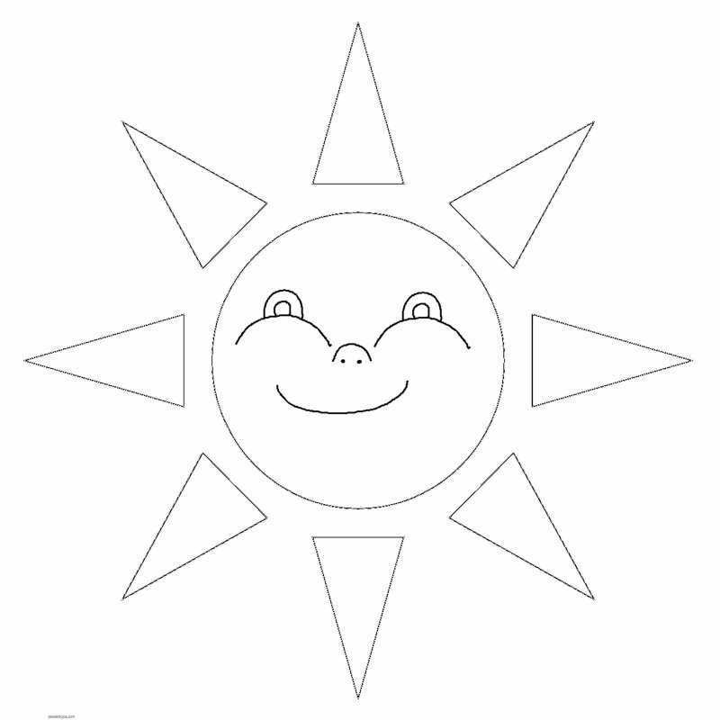 Шаблон солнышка для аппликации