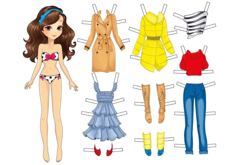 Бумажные куклы с одеждой