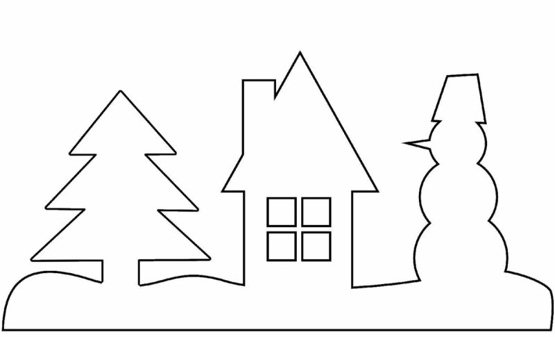 Новогодние трафареты домики