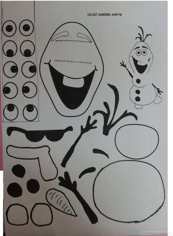 Аппликация Олаф шаблон