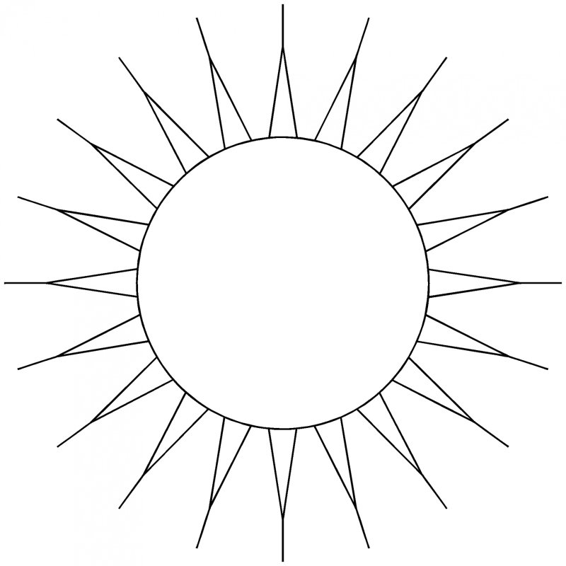 Нарисовать солнце карандашом