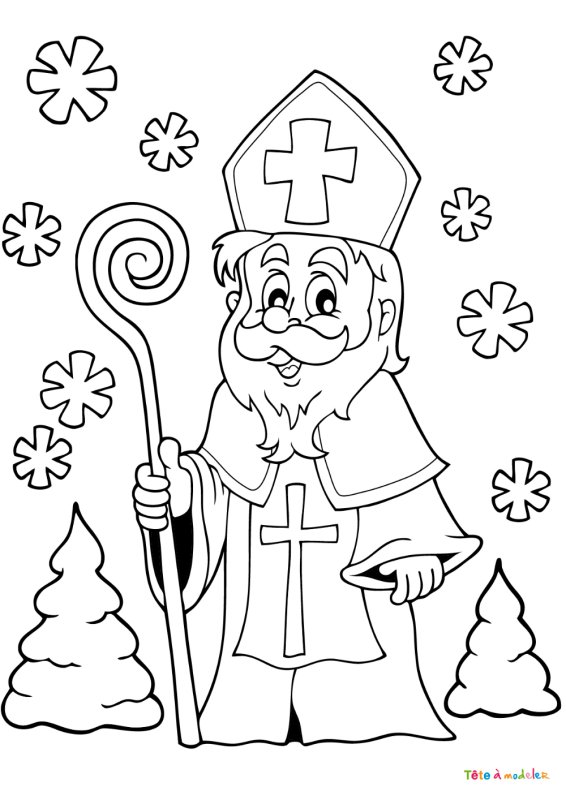 Раскраска Святой Николай для детей