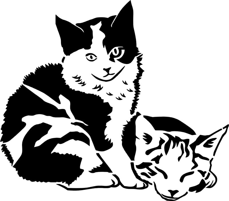 Котик трафарет