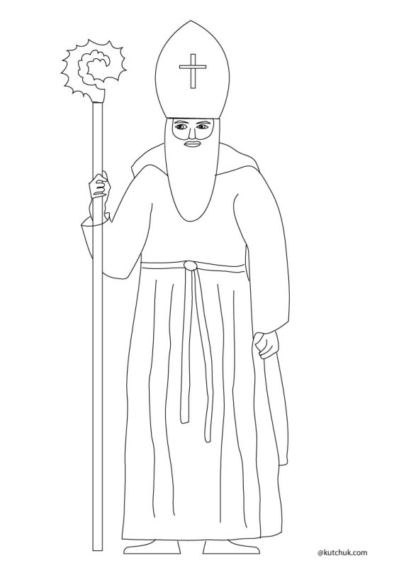 Николай Чудотворец раскраска для детей